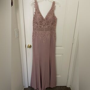 Beautiful blush pink bridesmaids dress